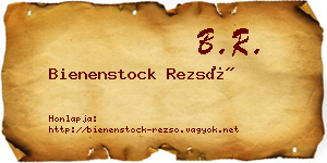 Bienenstock Rezső névjegykártya